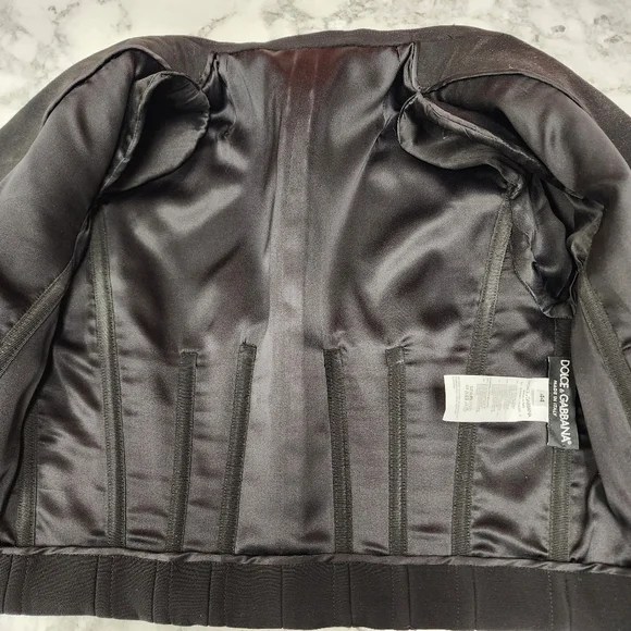 Dolce & Gabbana Double Breasted Cropped Blazer with Boning